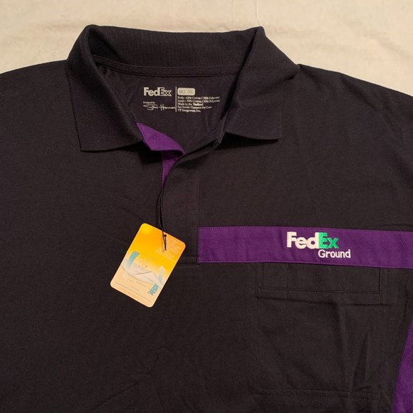 NWT FedEx Ground Long Sleeve Polo Delivery Driver Employee Uniform Mens XL - Picture 3 of 6